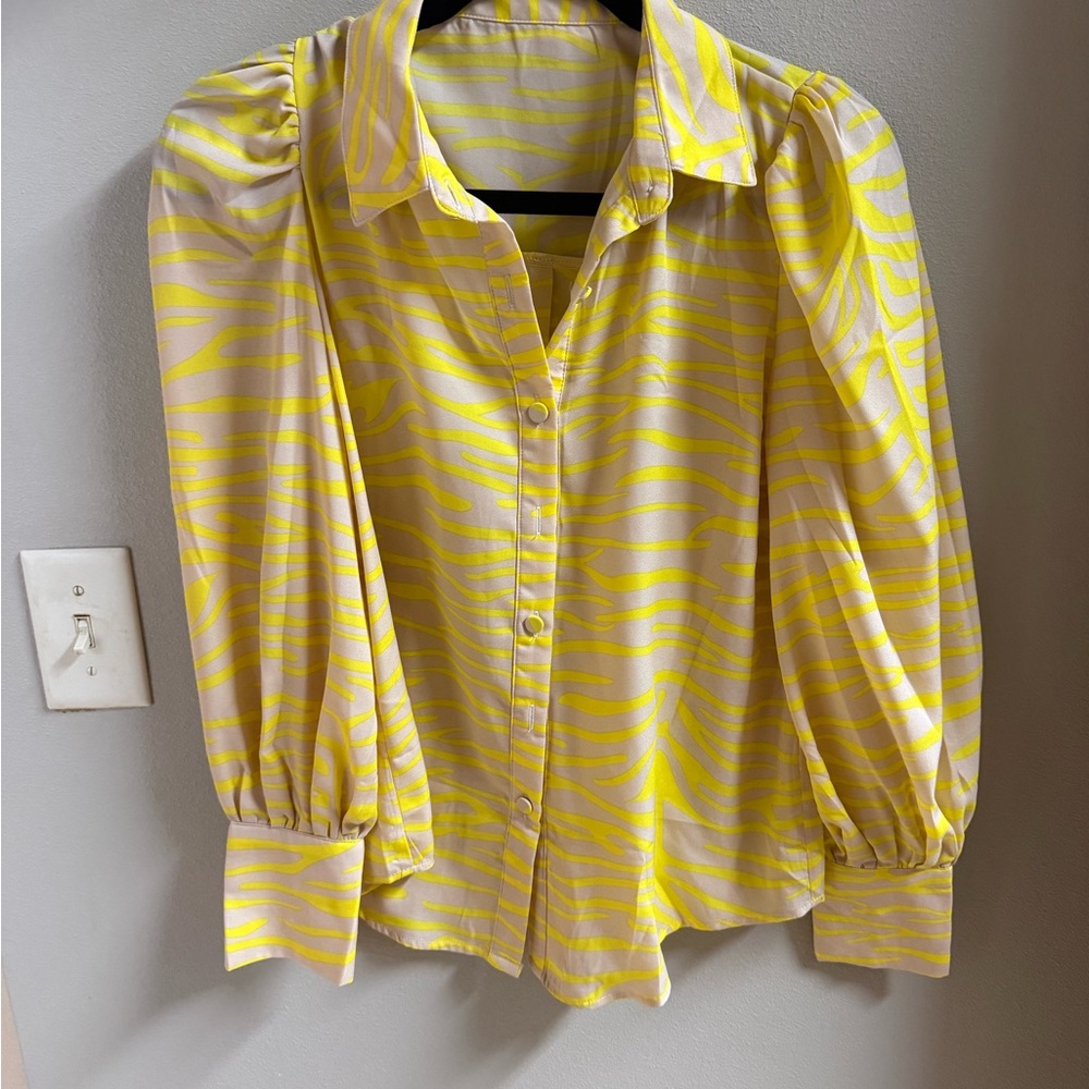 Yellow Zebra Print Women's Top